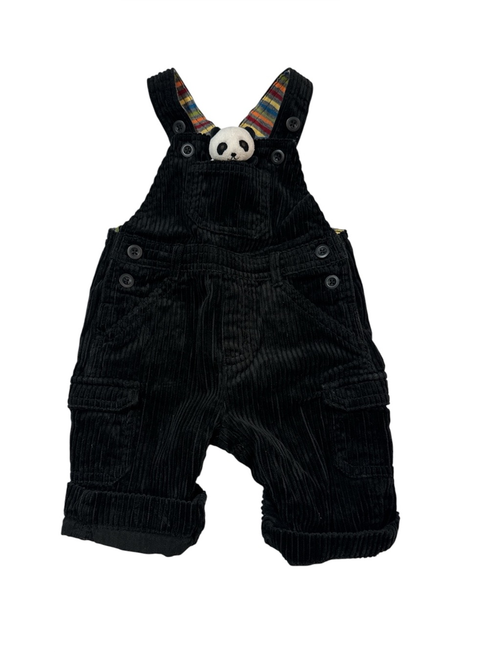 Gymboree Vintage 2007 Little Panda Corduroy Pocket overalls EUC